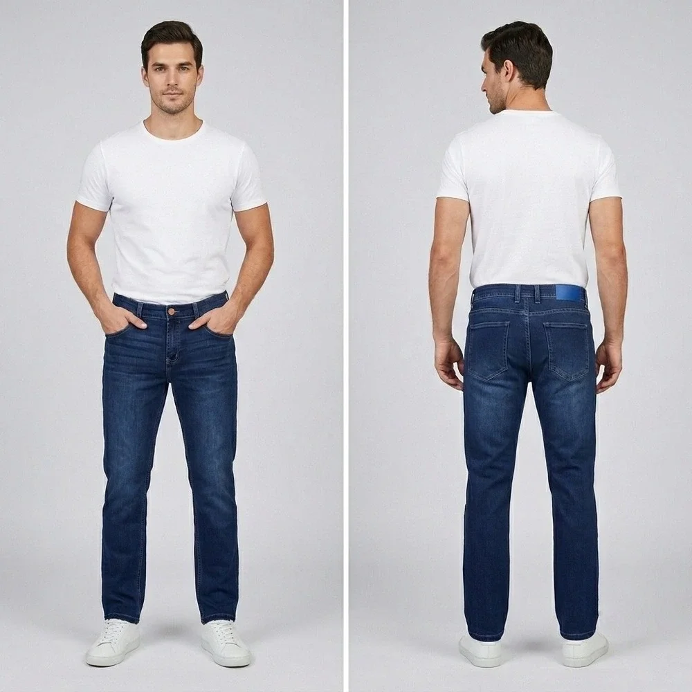 Mugsy Kinzies Dark Wash Stretch Denim Jeans Blue FLX4NKZ-34X34 Mens‎ 34x34
